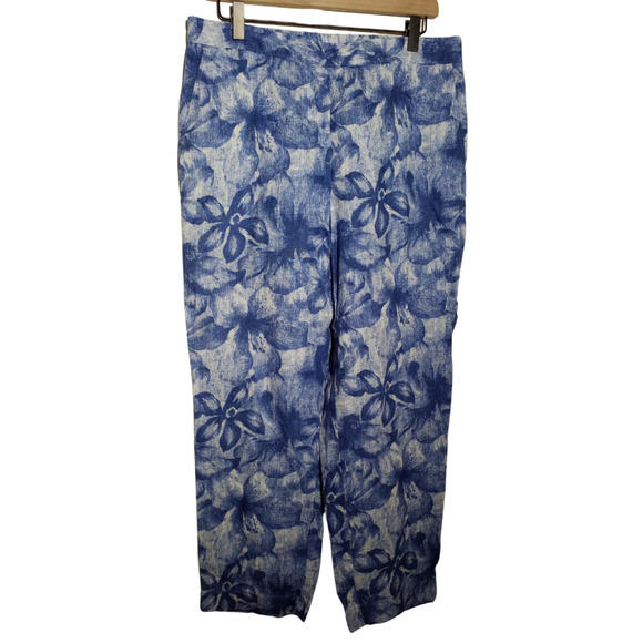 Chicos Womens Pants Pull On Slant Pockets Straight Leg 100% Linen Size 1/Medium - Picture 3 of 7